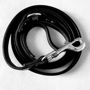 Black Leather Dog / Pet Leash Handmade Lead 3/4" x 6ft -Made in USA